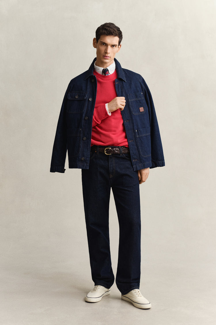 Bluza męska z okrągłym kołnierzykiem i długim rękawem regular fit