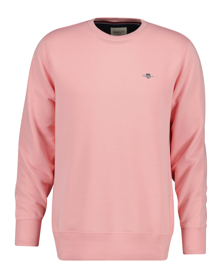 Bluza męska z okrągłym kołnierzykiem regular fit różowa