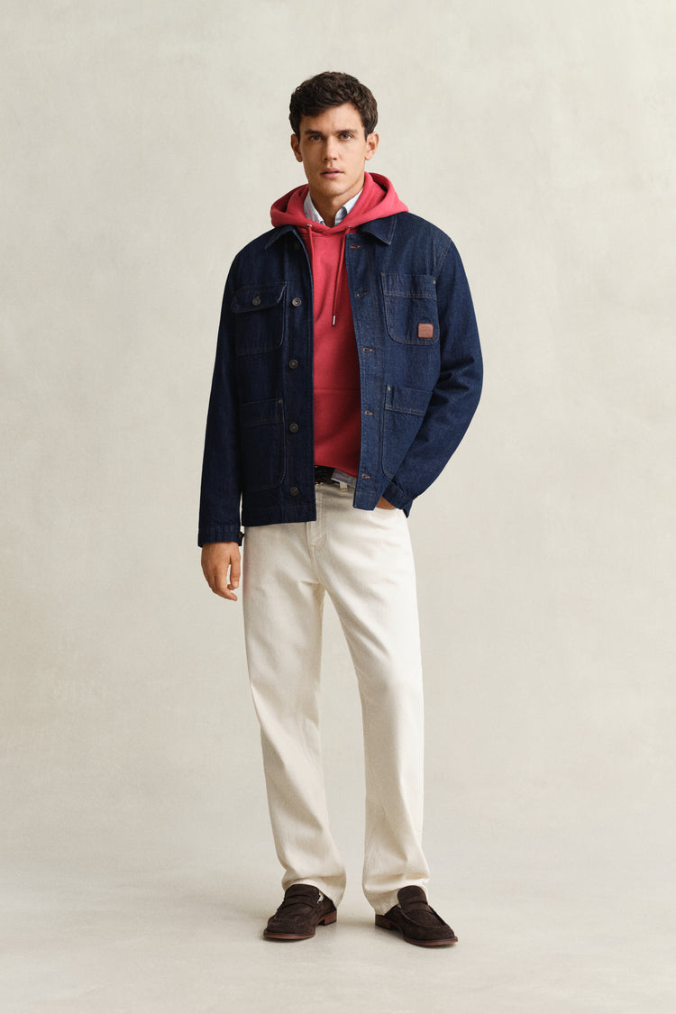 Bluza męska z kapturem regular fit czerwona