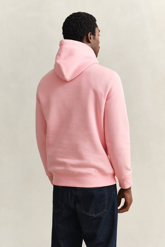 Bluza męska z kapturem regular fit różowa