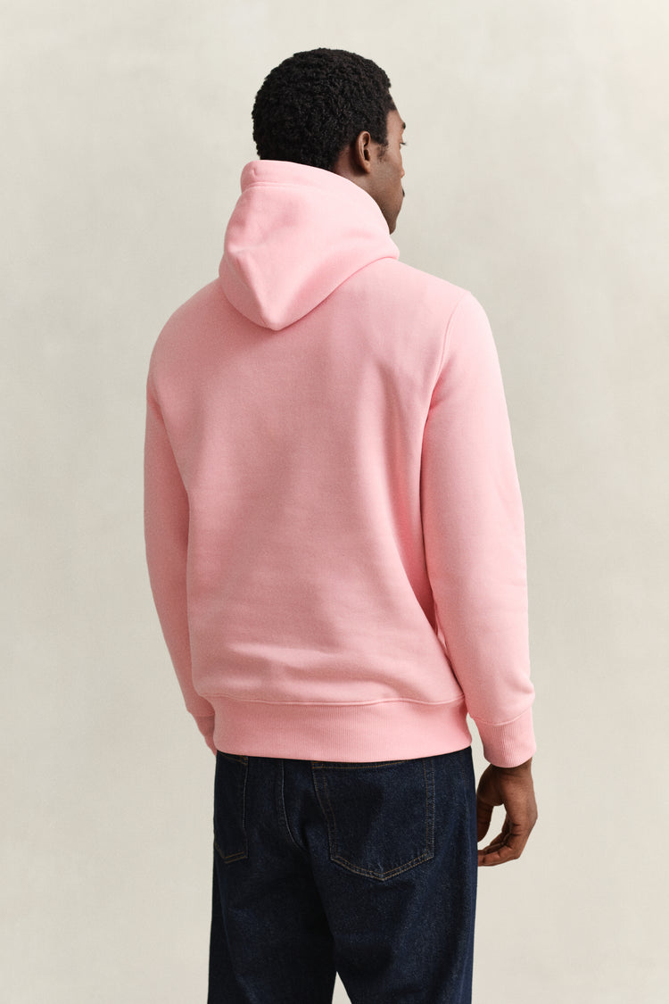 Bluza męska z kapturem regular fit różowa