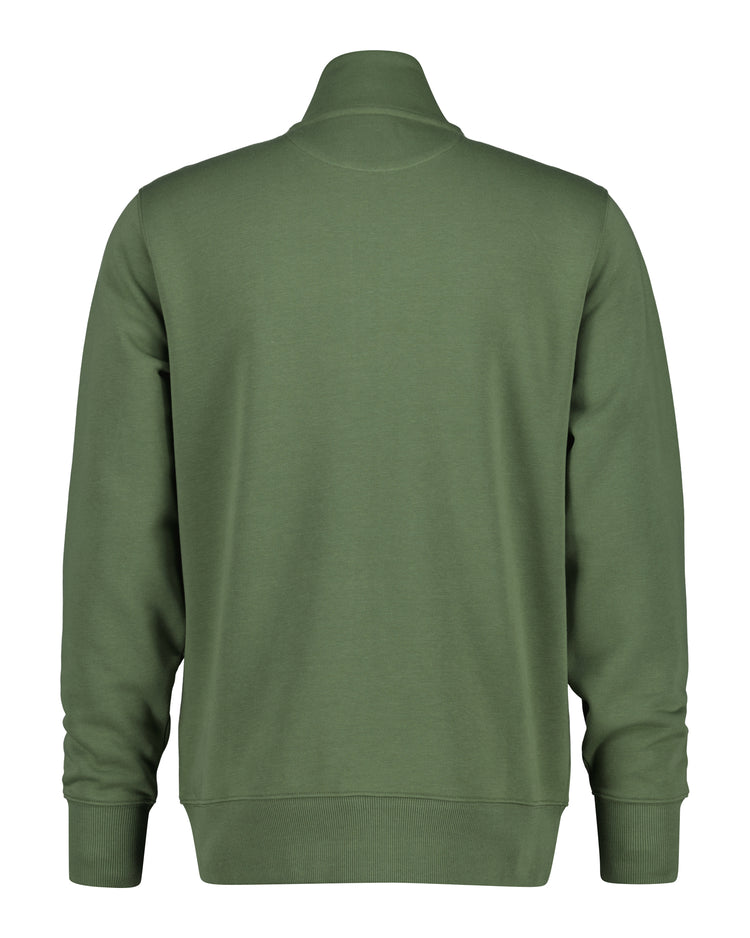 Bluza męska ze stójką z długim rękawem regular fit zielona