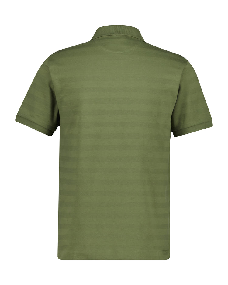 Bawełniane polo męskie w paski z krótkim rękawem regular fit