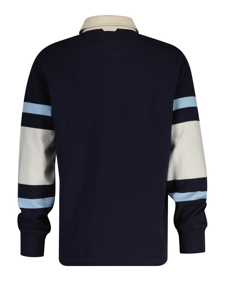 Bawełniana bluza męska w paski z kołnierzykiem polo regular fit