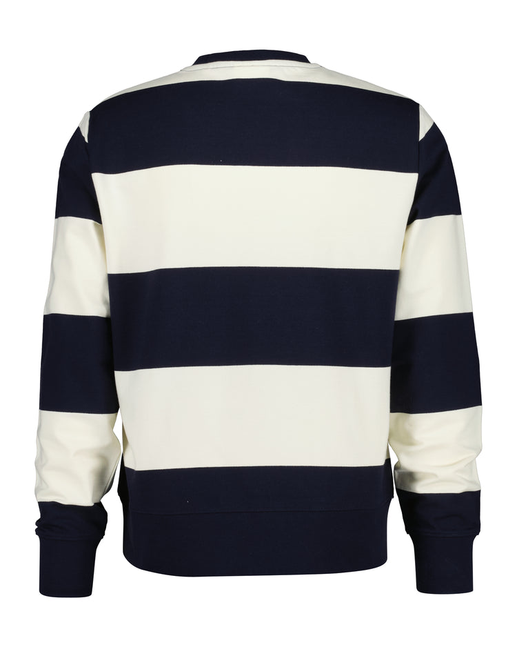 Bawełniana bluza męska w paski regular fit granatowa