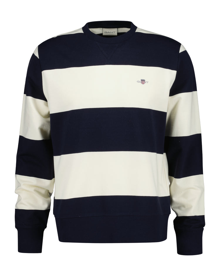 Bawełniana bluza męska w paski regular fit granatowa