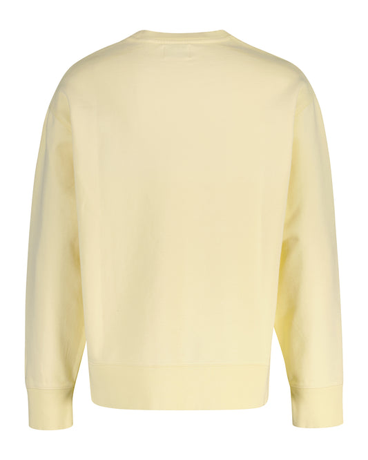 Bawełniana bluza męska z nadrukiem relaxed fit żółta