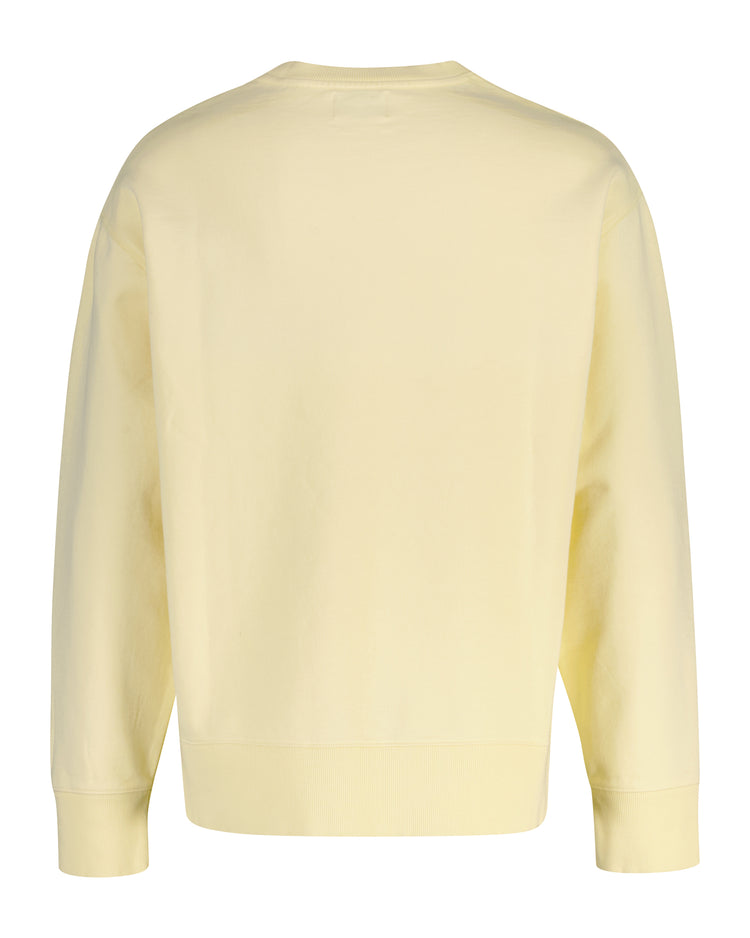 Bawełniana bluza męska z nadrukiem relaxed fit żółta