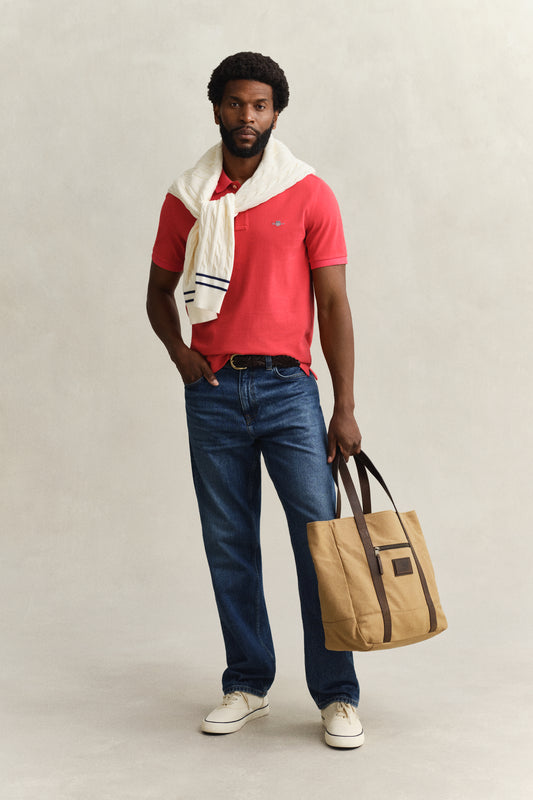 Bawełniane polo męskie z krótkim rękawem regular fit