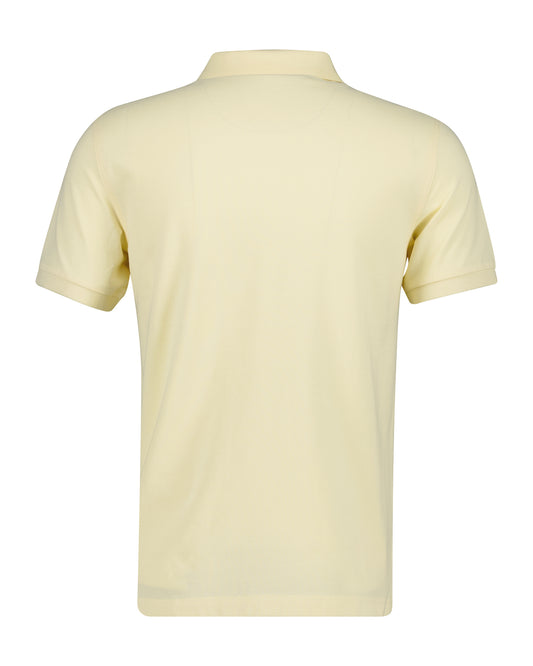 Bawełniane polo męskie z krótkim rękawem slim fit żółte