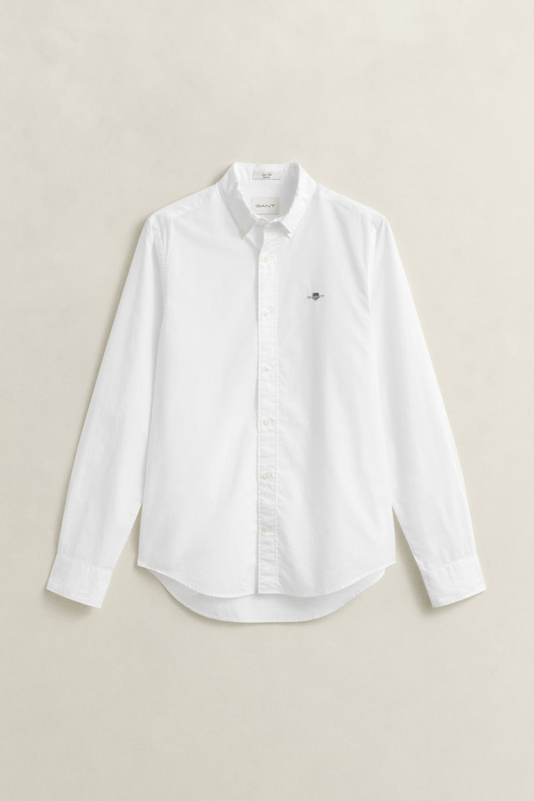 Koszula męska z długim rękawem slim fit biała