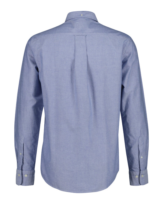 Bawełniana koszula męska z długim rękawem regular fit niebieska