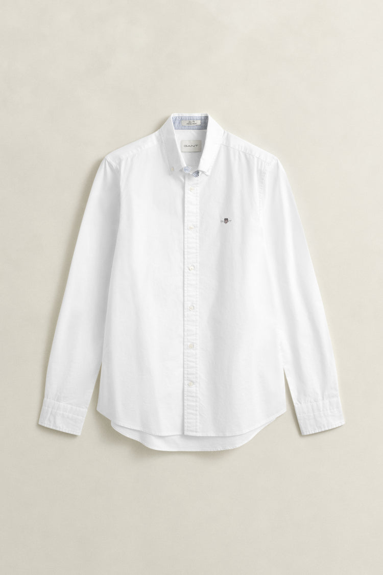 Koszula męska z długim rękawem slim fit biała