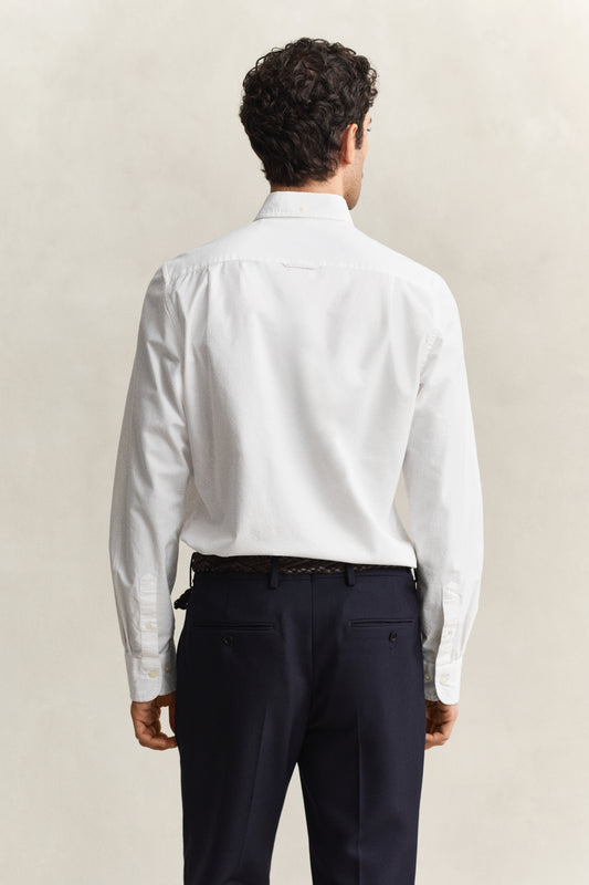 Koszula męska z długim rękawem slim fit biała
