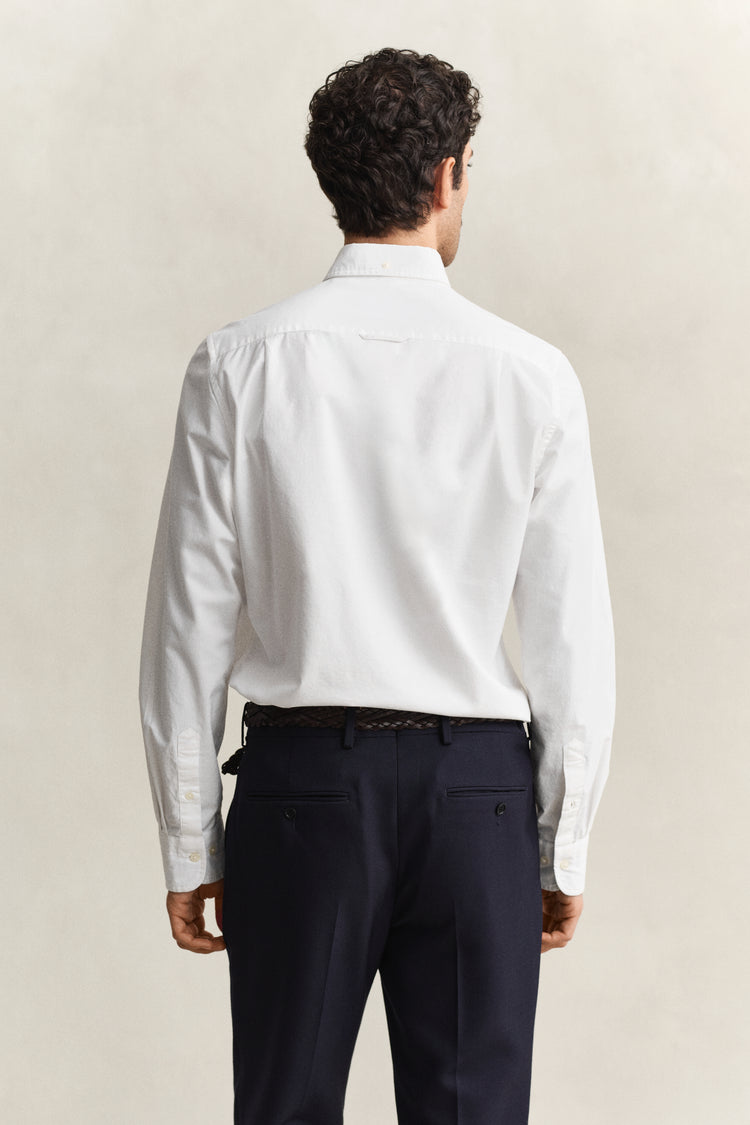 Koszula męska z długim rękawem slim fit biała