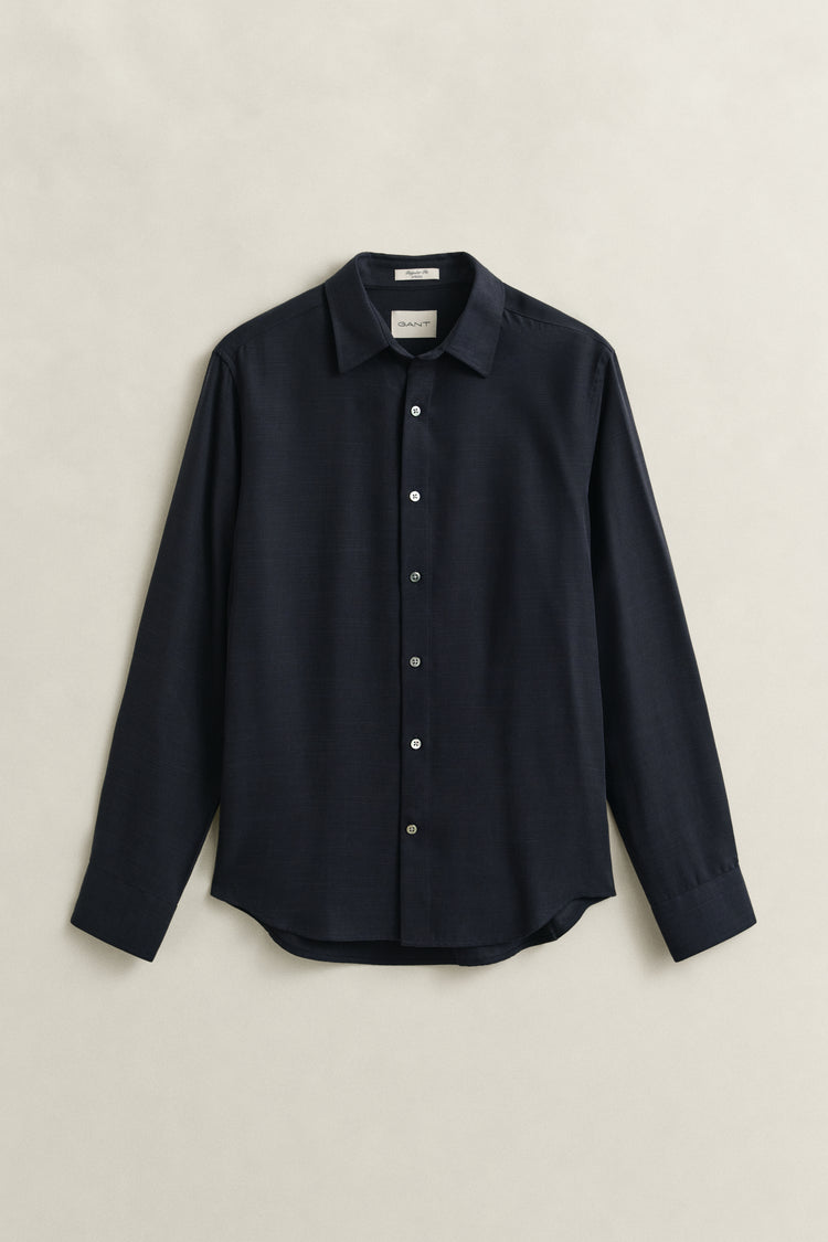 Lyocellowa koszula męska z długim rękawem regular fit granatowa