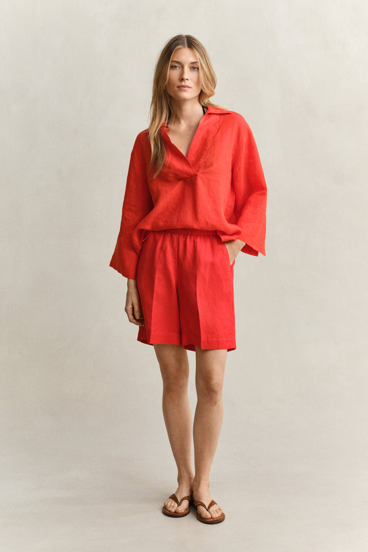 Szorty damskie relaxed fit czerwone