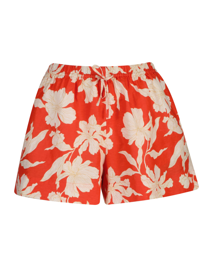 Szorty damskie z nadrukiem relaxed fit czerwone