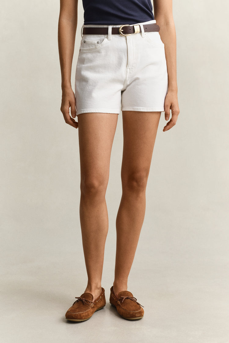 Szorty damskie regular fit białe