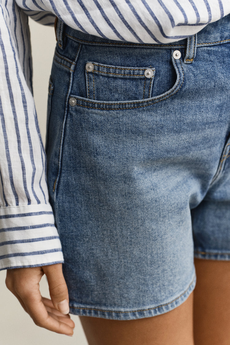 Szorty damskie regular fit niebieskie