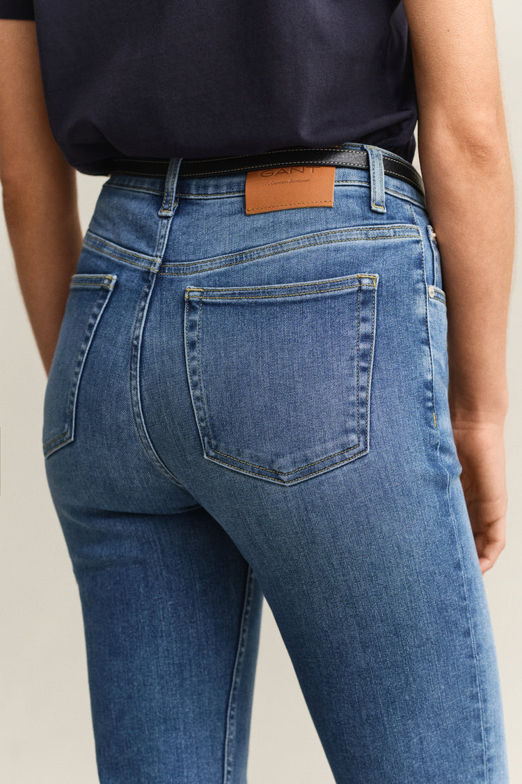 Spodnie jeansowe damskie slim fit niebieskie