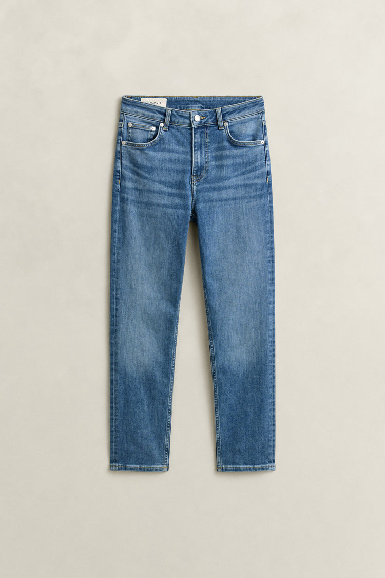 Spodnie jeansowe damskie slim fit niebieskie