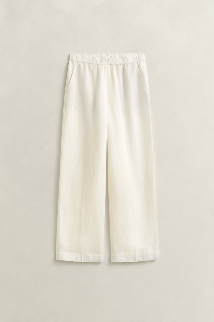 Spodnie damskie relaxed fit białe