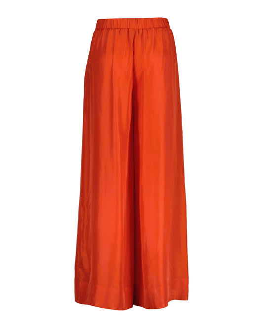 Jedwabne spodnie damskie regular fit granatowe