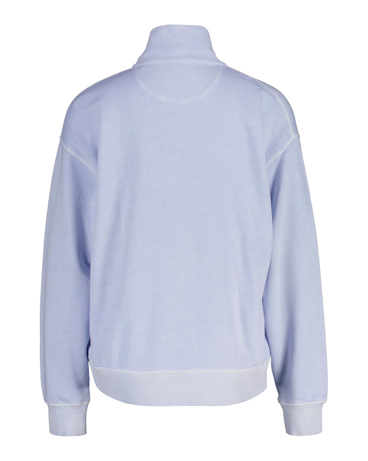 Bluza damska z zamkiem do połowy relaxed fit błękitna