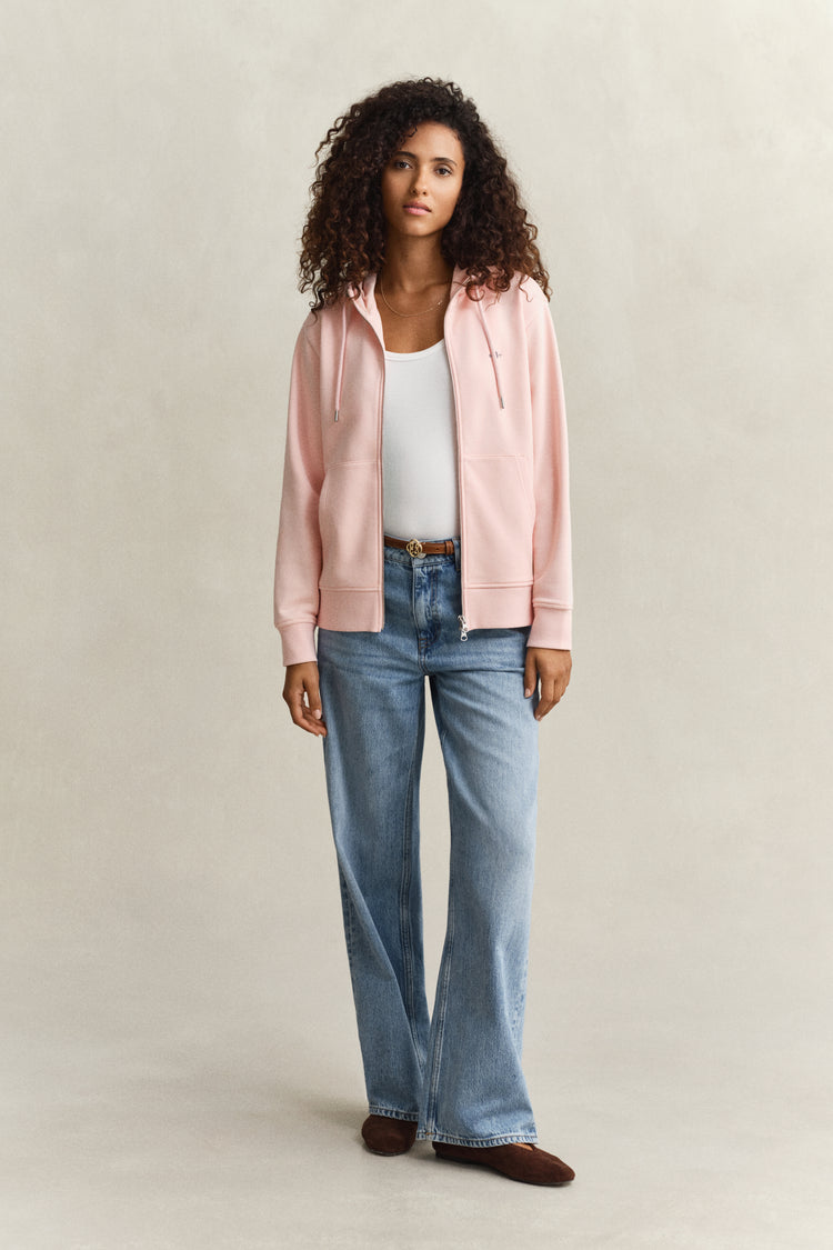 Bluza damska z kapturem relaxed fit różowa