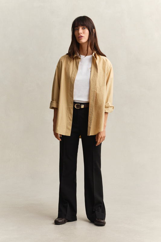 Bawełniana koszulka damska z okrągłym dekoltem regular fit biała