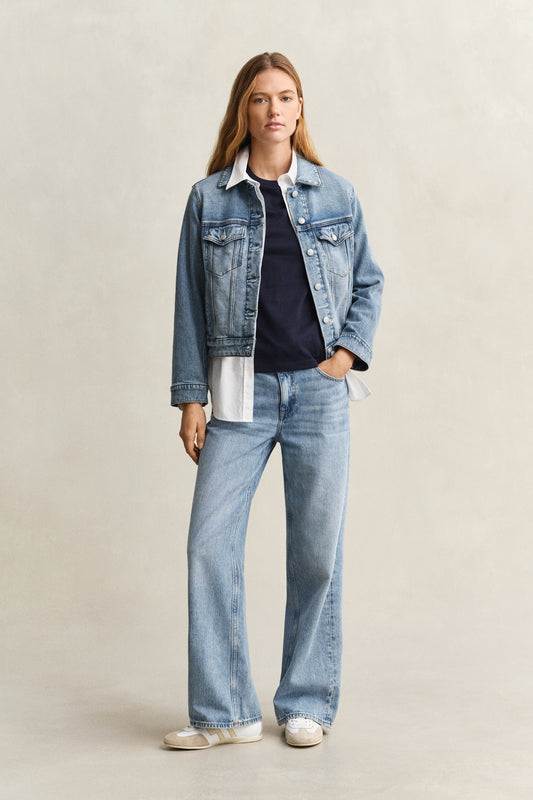 Bawełniana koszulka damska z okrągłym dekoltem regular fit