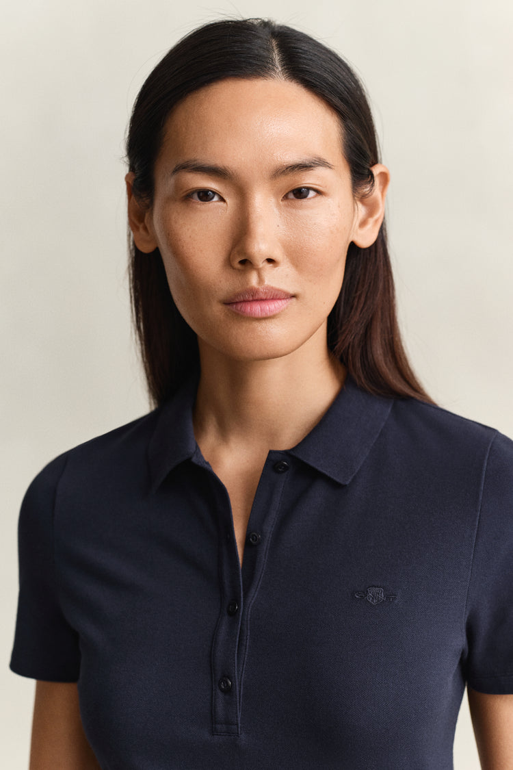 Koszulka polo damska z krótkim rękawem slim fit