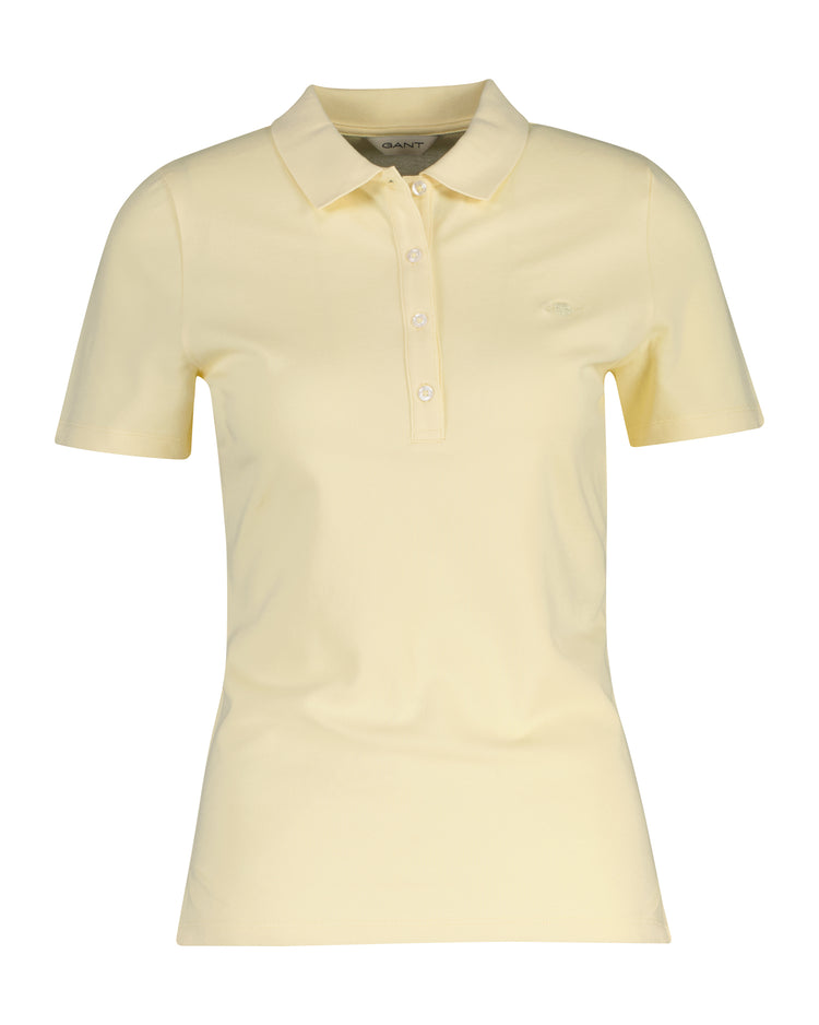 Koszulka polo damska slim fit żółta