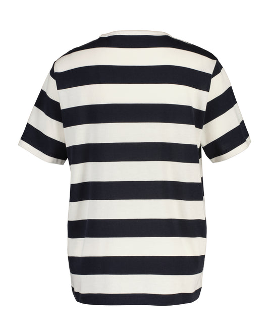 Koszulka damska w paski z krótkim rękawem relaxed fit