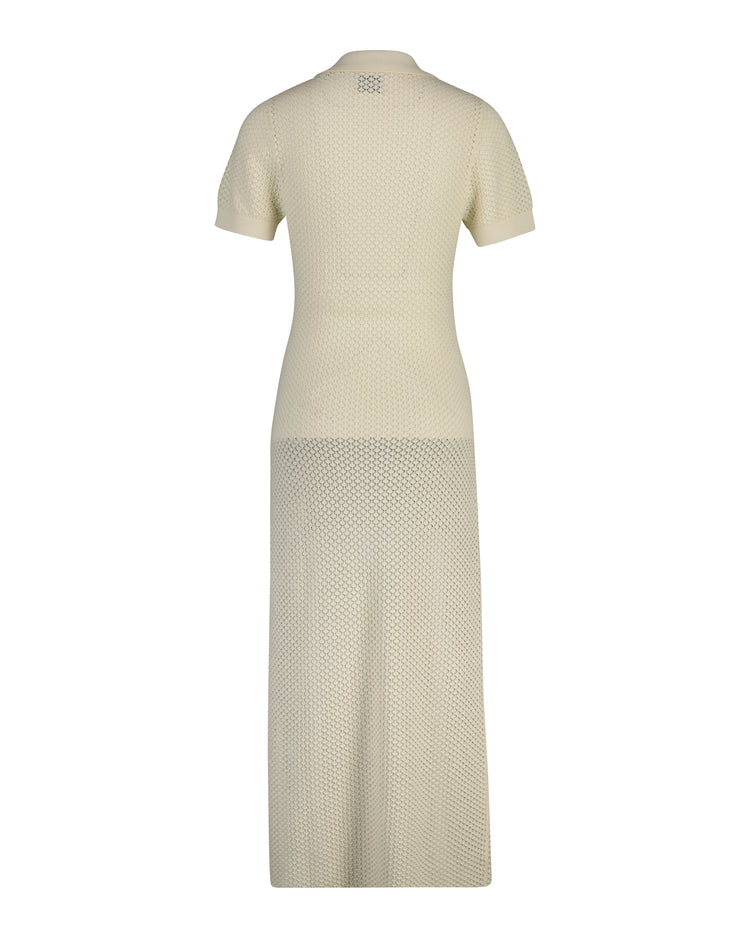 Sukienka damska z kołnierzykiem polo z krótkim rękawem regular fit biała