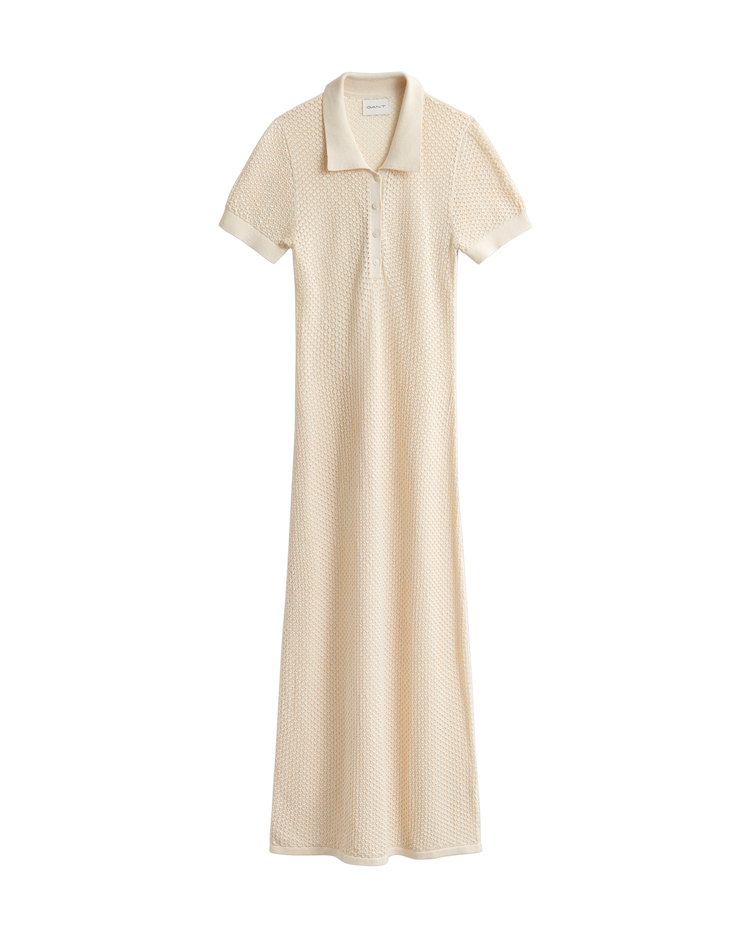 Sukienka damska z kołnierzykiem polo z krótkim rękawem regular fit biała