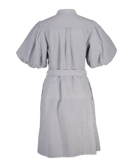 Bawełniana sukienka damska w paski z krótkim rękawem regular fit