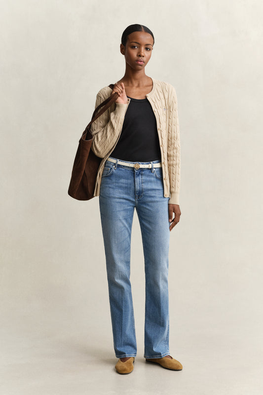 Sweter rozpinany damski z długim rękawem slim fit