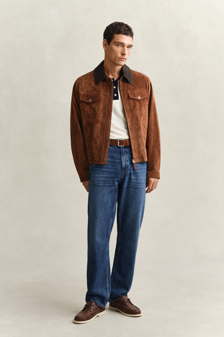 Sweter męski z kołnierzykiem polo z krótkim rękawem regular fit