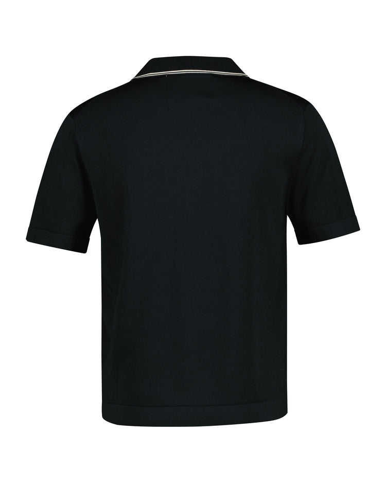 Sweter męski polo z długim rękawem regular fit