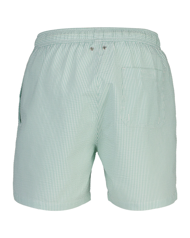 Szorty kąpielowe męskie w paski regular fit zielone