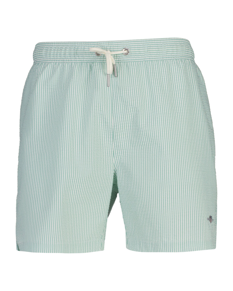 Szorty kąpielowe męskie w paski regular fit zielone