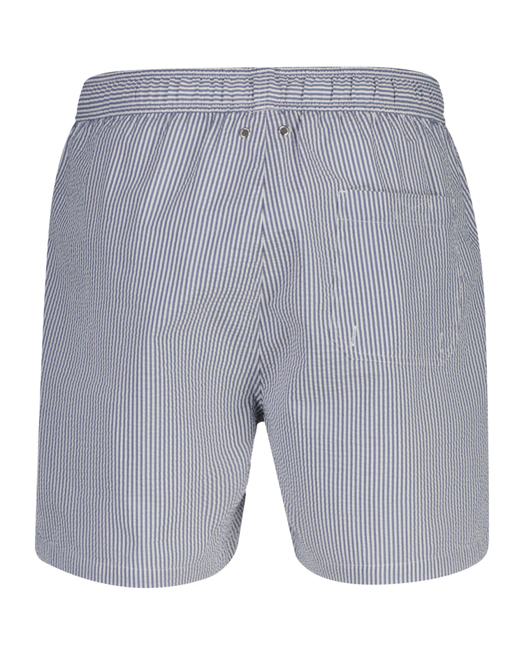 Szorty kąpielowe męskie w paski regular fit niebieskie