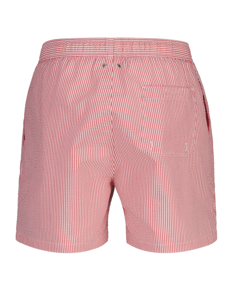 Szorty kąpielowe męskie w paski regular fit czerwone