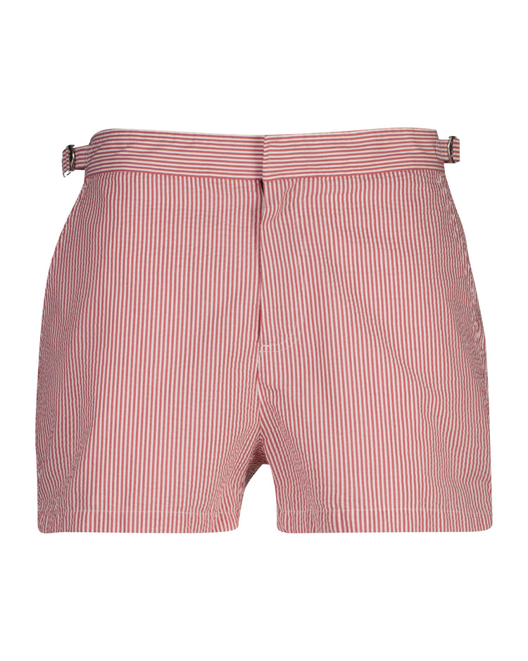 Szorty kąpielowe męskie w paski slim fit niebieskie