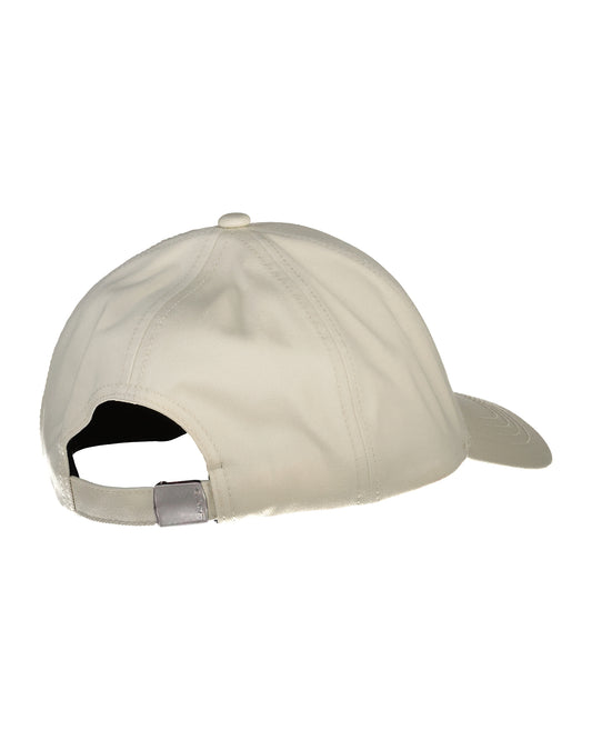 Bawełniana czapka z daszkiem męska z nadrukiem kremowa