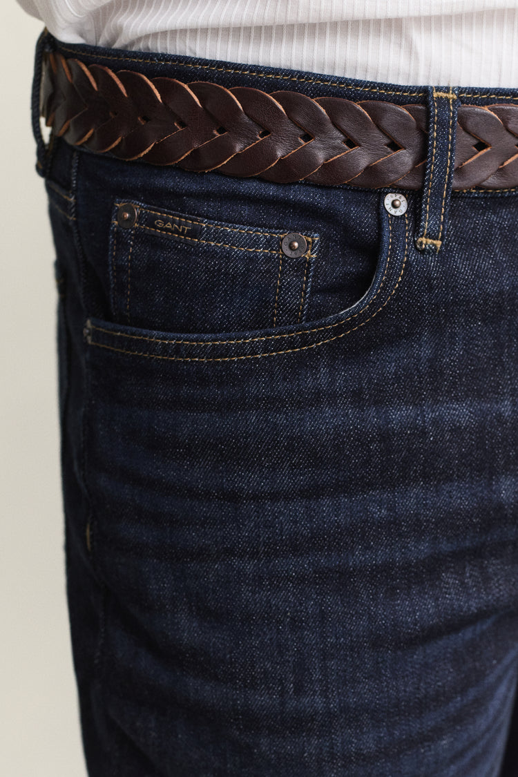 Jeansy męskie slim fit granatowe