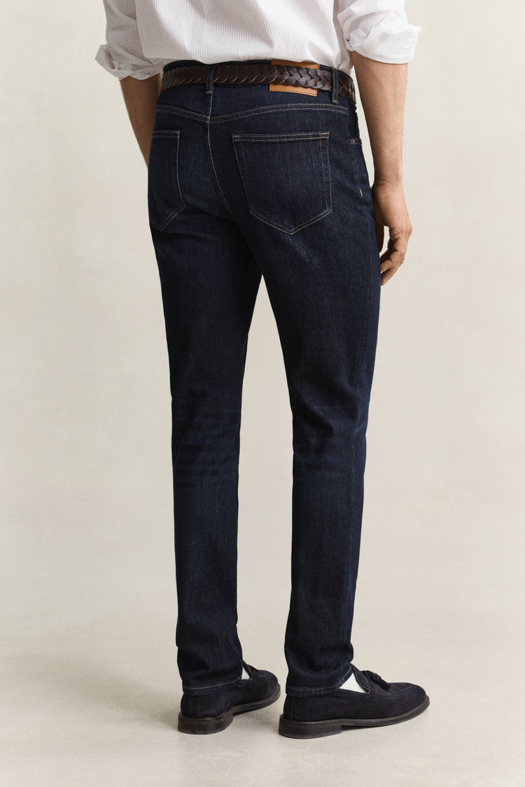 Jeansy męskie slim fit granatowe