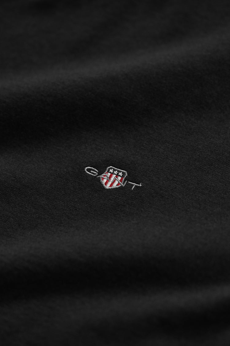 T-shirt męski z okrągłym dekoltem regular fit czarny